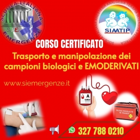 CORSO  SUL TRASPORTO SANGUE - Scuola Italiana Emergenze  