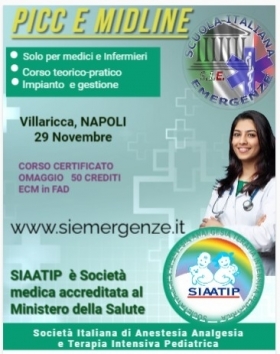 CORSO  PICC  E   MIDLINE    NAPOLI  29 Novembre - Scuola Italiana Emergenze