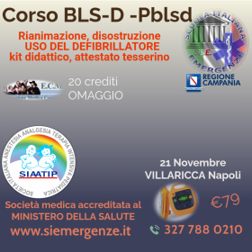 21 NOVEMBRE CORSO   ESECUTORI  BLSD  A VILLARICCA - Scuola Italiana Emergenze